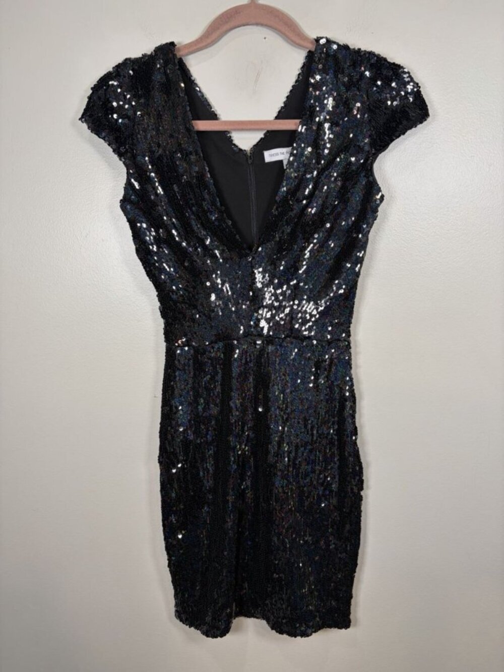 Dress the Population Zoe Sequin Dress Size Small Black Party Cocktail NYE